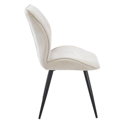 DINING CHAIR GAFF HM18425.02 BEIGE FABRIC-METAL BLACK LEGS 50x67x89Hcm.