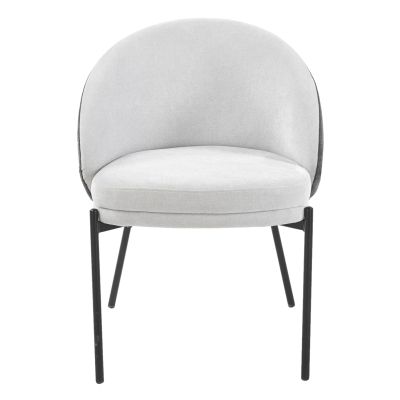 DINING CHAIR DETTON HM18426.01 GREY FABRIC-METAL BLACK LEGS 50x55x77Hcm.