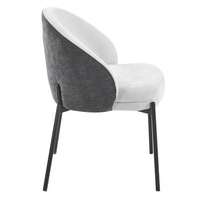 DINING CHAIR DETTON HM18426.01 GREY FABRIC-METAL BLACK LEGS 50x55x77Hcm.