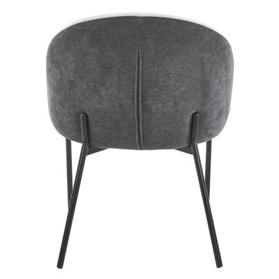 DINING CHAIR DETTON HM18426.01 GREY FABRIC-METAL BLACK LEGS 50x55x77Hcm.