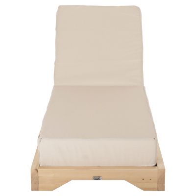 BEACH LOUNGER LOW IKARIA HM10623.02 PINE WOOD IN NATURAL COLOR-BEIGE TEXTILENE-CUSHION 20cm THICK