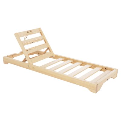 ПЛАЖЕН ШЕЗЛОНГ НИСЪК IKARIA - БОРОВО ДЪРВО В НАТУРАЛ 80x208x32-100Hcm.
