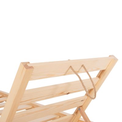 ПЛАЖЕН ШЕЗЛОНГ НИСЪК IKARIA - БОРОВО ДЪРВО В НАТУРАЛ 80x208x32-100Hcm.
