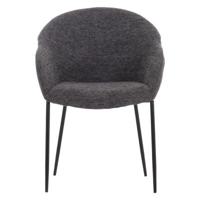 DINING CHAIR DRENNY HM18424.01 GREY FABRIC-METAL BLACK LEGS 62x63x85Hcm.