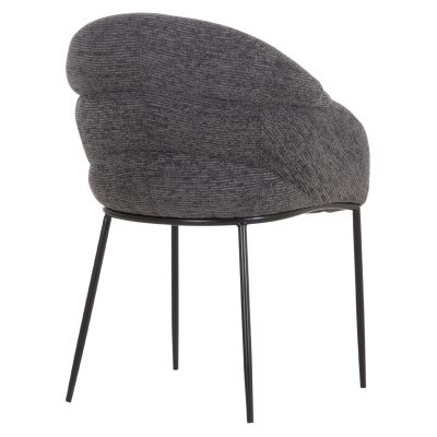 DINING CHAIR DRENNY HM18424.01 GREY FABRIC-METAL BLACK LEGS 62x63x85Hcm.