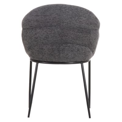 DINING CHAIR DRENNY HM18424.01 GREY FABRIC-METAL BLACK LEGS 62x63x85Hcm.