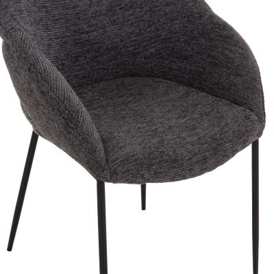 DINING CHAIR DRENNY HM18424.01 GREY FABRIC-METAL BLACK LEGS 62x63x85Hcm.