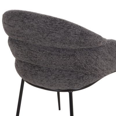 DINING CHAIR DRENNY HM18424.01 GREY FABRIC-METAL BLACK LEGS 62x63x85Hcm.