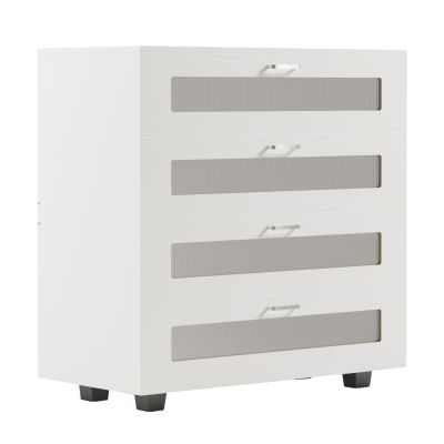 CHEST OF DRAWERS THORGAN HM9880.03 MELAMINE IN WHITE-4 DRAWERS 80Χ40Χ83Hcm.