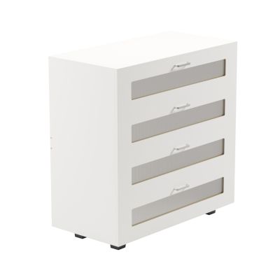 CHEST OF DRAWERS THORGAN HM9880.03 MELAMINE IN WHITE-4 DRAWERS 80Χ40Χ83Hcm.