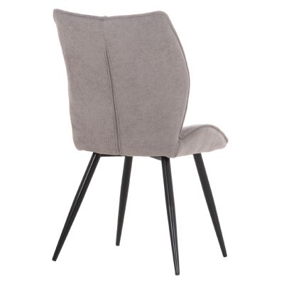 DINING CHAIR GAFF HM18425.01 LIGHT GREY FABRIC-METAL BLACK LEGS 49x63x90Hcm.
