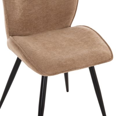 DINING CHAIR GAFF HM18425.03 TAUPE FABRIC-METAL BLACK LEGS 49x63x90Hcm.