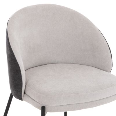 DINING CHAIR DETTON HM18426.01 GREY FABRIC-METAL BLACK LEGS 58x56x76Hcm.