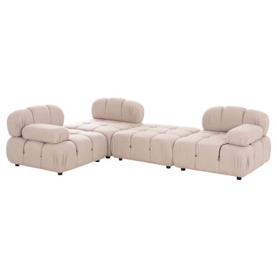 POLYMORPHIC SOFA SHIFTER HM6073.12 TEXTURED FABRIC IN LIGHT BEIGE COLOR 290x196x76Hcm.