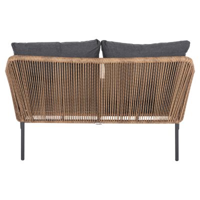 OUTDOOR 2-SEATER SOFA BAFFIN HM6054.03 ALUMINUM ANTHRACITE-PE RATTAN BEIGE-ANTHRACITE CUSHIONS