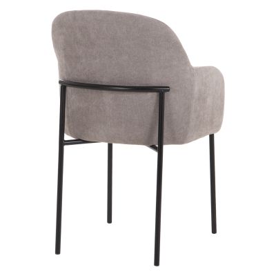 DINING CHAIR MANIDO HM18429.01 GREY FABRIC--BLACK METAL LEGS 54x61x87Hcm.