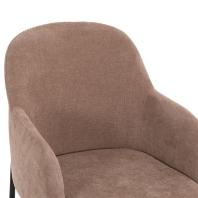 DINING CHAIR MANIDO HM18429.03 TAUPE FABRIC--BLACK METAL LEGS 54x61x87Hcm.