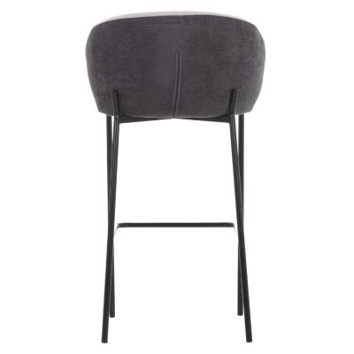 BAR STOOL DETTON HM18430.01 GREY FABRIC--BLACK METAL FRAME 55x50x97Hcm.