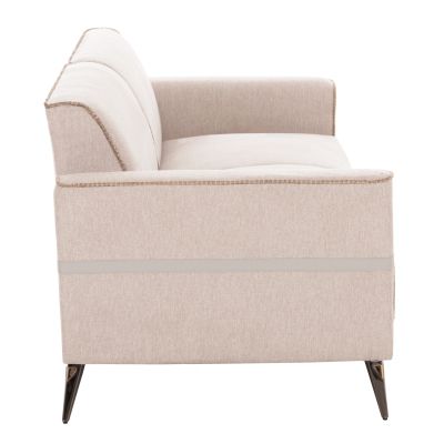 SOFA SET 2PCS FERIN HM6070.12 ECRU FABRIC WITH METAL LEGS