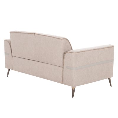 SOFA SET 2PCS FERIN HM6070.12 ECRU FABRIC WITH METAL LEGS