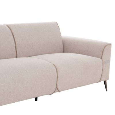 SOFA SET 2PCS FERIN HM6070.12 ECRU FABRIC WITH METAL LEGS
