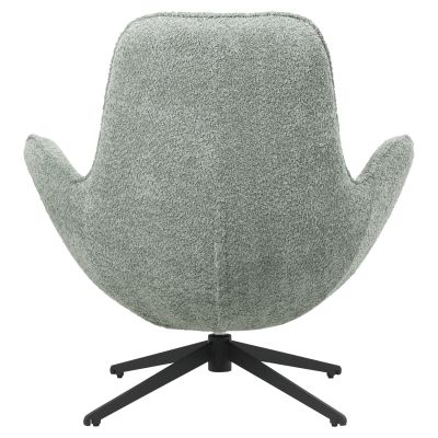 ARMCHAIR SWIVEL BRYNN HM9594.05 PEA GREEN BOUCLE FABRIC-BLACK METAL BASE 86x76x87Hcm.