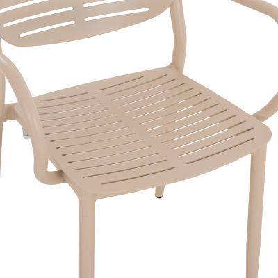 DINING CHAIR HILLIARD HM6644.04 ALUMINUM IN CHAMPAGNE COLOR 58x52x78Hcm.