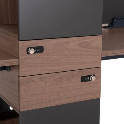 РАБОТНА СТАНЦИЯ ЗА 4 МЕСТА MAVIX -СИВО/ОРЕХ 280x123x110Всм.