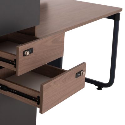 РАБОТНА СТАНЦИЯ ЗА 4 МЕСТА MAVIX -СИВО/ОРЕХ 280x123x110Всм.