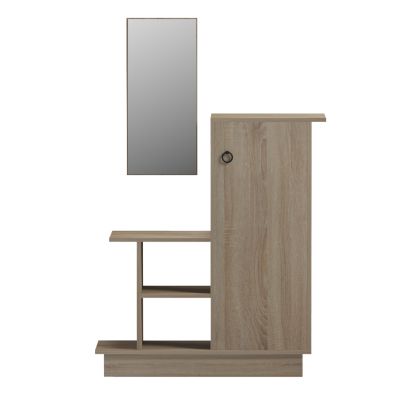 ENTRANCE FURNITURE WITH WALL MIRROR SONG HM18379.01 MELAMINE IN SONAMA 80x30x90Hcm