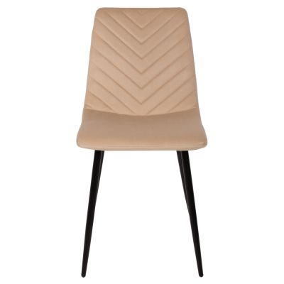 DINING CHAIR LATRELL HM8587.05 ECRU VELVET & BLACK METAL LEGS 43x54x88Hcm.