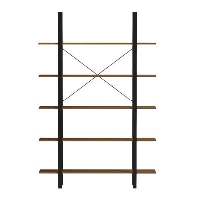 RACK TIMOTE HM18375.03 METAL FRAME--MELAMINE IN WALNUT 120x28x180Hcm.