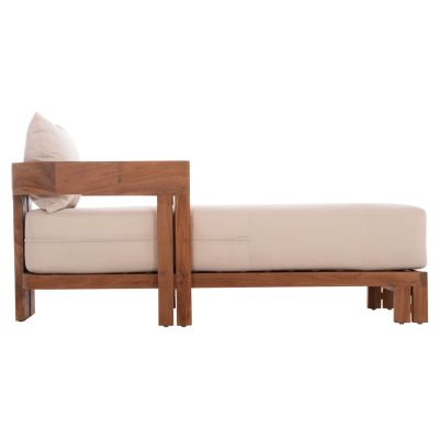 ШЕЗЛОНГ С ВЪЗГЛАВНИЦИ СЕРИЯ KIOTO-ЕСТЕСТВЕН ЦВЯТ 165x70x64Всм.