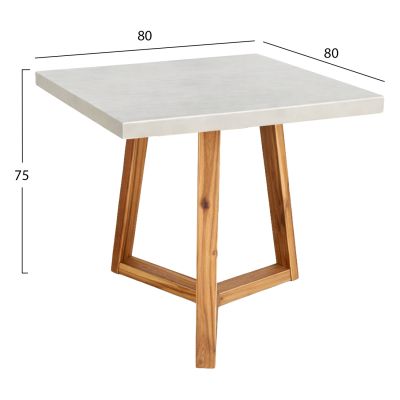  ТРАПЕЗАРНА МАСА PRIVO-БЕЖОВ/АКАЦИЕВО ДЪРВО 80x80x75Всм.