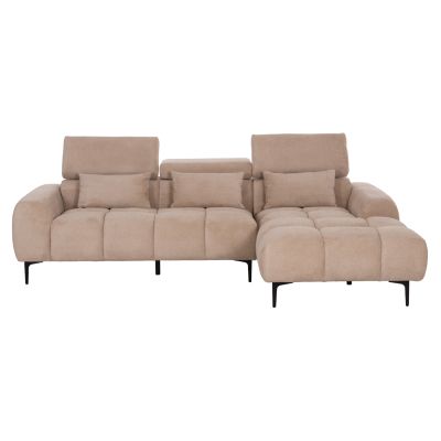 CORNER SOFA RIGHT DIVYA HM3267.11R BROWN FABRIC 260x100-174x104Hcm.