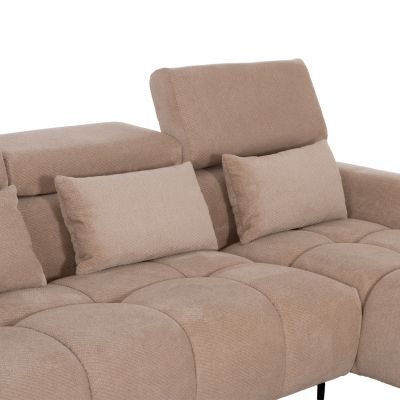 CORNER SOFA RIGHT DIVYA HM3267.11R BROWN FABRIC 260x100-174x104Hcm.
