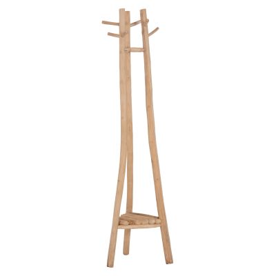 FLOOR STANDING HANGER TRIDEM HM4881 TEAK WOOD IN NATURAL 52x52x200Hcm.