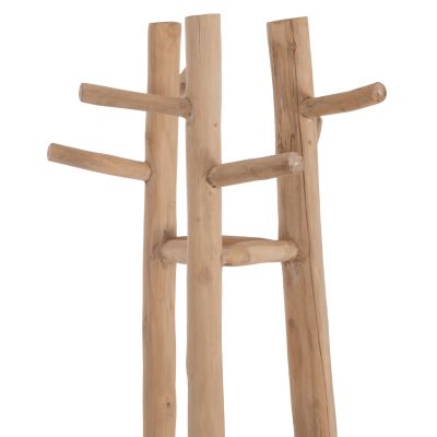 FLOOR STANDING HANGER TRIDEM HM4881 TEAK WOOD IN NATURAL 52x52x200Hcm.