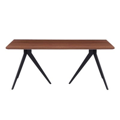 DINING SET 7PCS DRENNY HM10936.03 MDF TOP IN WALNUT--FABRIC IN TAUPE & BLACK METAL LEGS