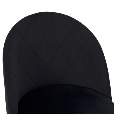 DINING SET 5PCS ODED HM10946.14 CERAMIC TOP-VELVET-METAL--BLACK COLOR
