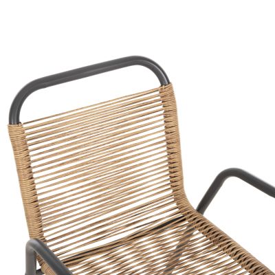 OUTDOOR DINING SET 5PCS AVRIL HM10956.02 GREY METAL--P.E.RATTAN IN NATURAL