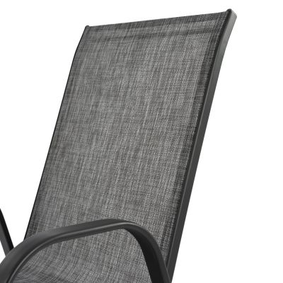 OUTDOOR DINING SET ADAM HM10897.01 TABLE 110x60cm & 4 ARMCHAIRS--GREY