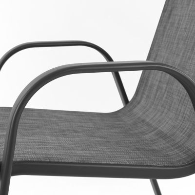 OUTDOOR DINING SET ADAM HM10897.01 TABLE 110x60cm & 4 ARMCHAIRS--GREY