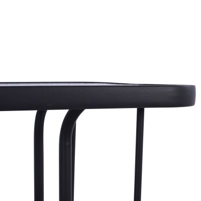 OUTDOOR DINING SET ADAM HM10897.01 TABLE 110x60cm & 4 ARMCHAIRS--GREY