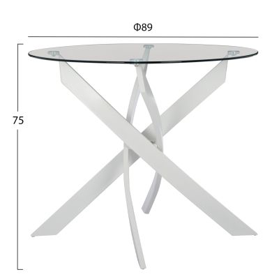 DINING SET 3PCS JAFARU HM21383 ROUND TABLE & 2 DINING CHAIRS IN WHITE