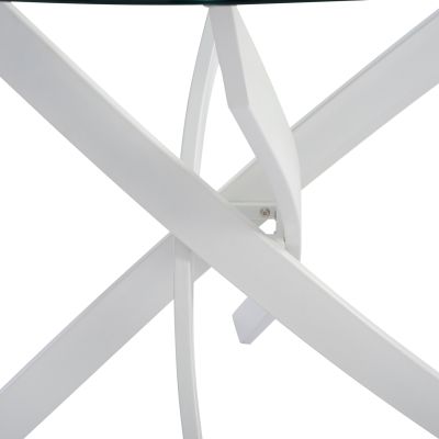 DINING SET 3PCS JAFARU HM21383 ROUND TABLE & 2 DINING CHAIRS IN WHITE