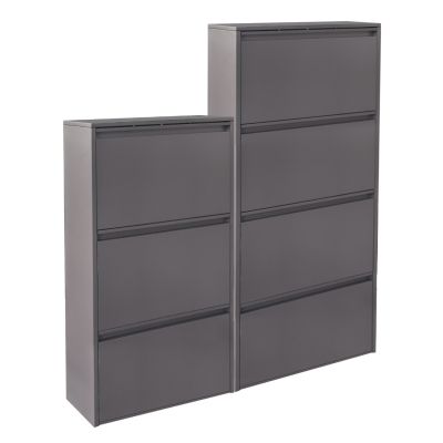 SET 2 SHOE CABINETS STARK HM10994.03 METAL IN ANTHRACITE--3+4 MAGNETIC DOORS
