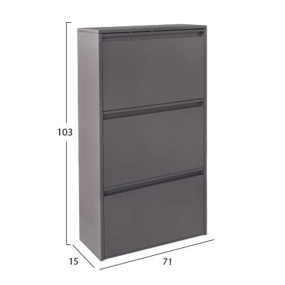 SET 2 SHOE CABINETS STARK HM10994.03 METAL IN ANTHRACITE--3+4 MAGNETIC DOORS