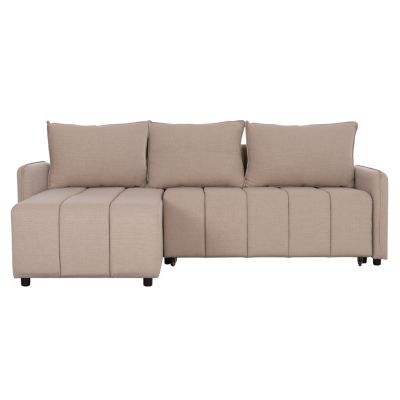 REVERSIBLE CORNER SOFA-BED FREDI HM3312.03 BEIGE FABRIC 220x167x85Hcm.