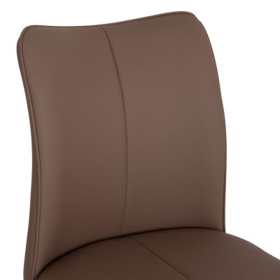 DINING SET 7PCS MINAO HM21362 CERAMIC TOP/MDF LEGS--PU IN COFFEE BROWN/METAL LEGS